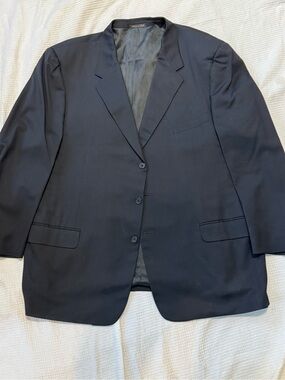Trussini made in Italy Men's Classic Black Three-Button Blazer